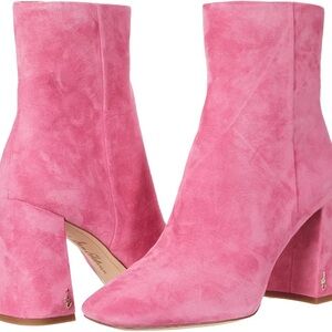 Sam Edelman Codie Pink Confetti Suede Leather Boots Sz 7 Worn Twice